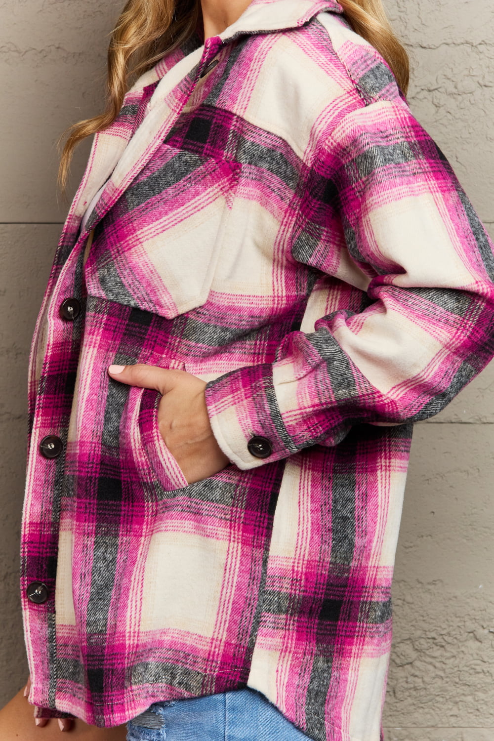 Warm Fireplace Plaid Shacket
