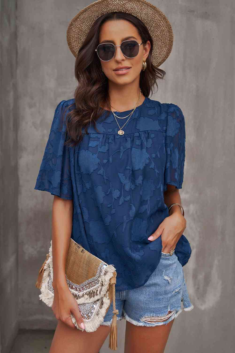 Vanessa Round Neck Puff Sleeve Blouse