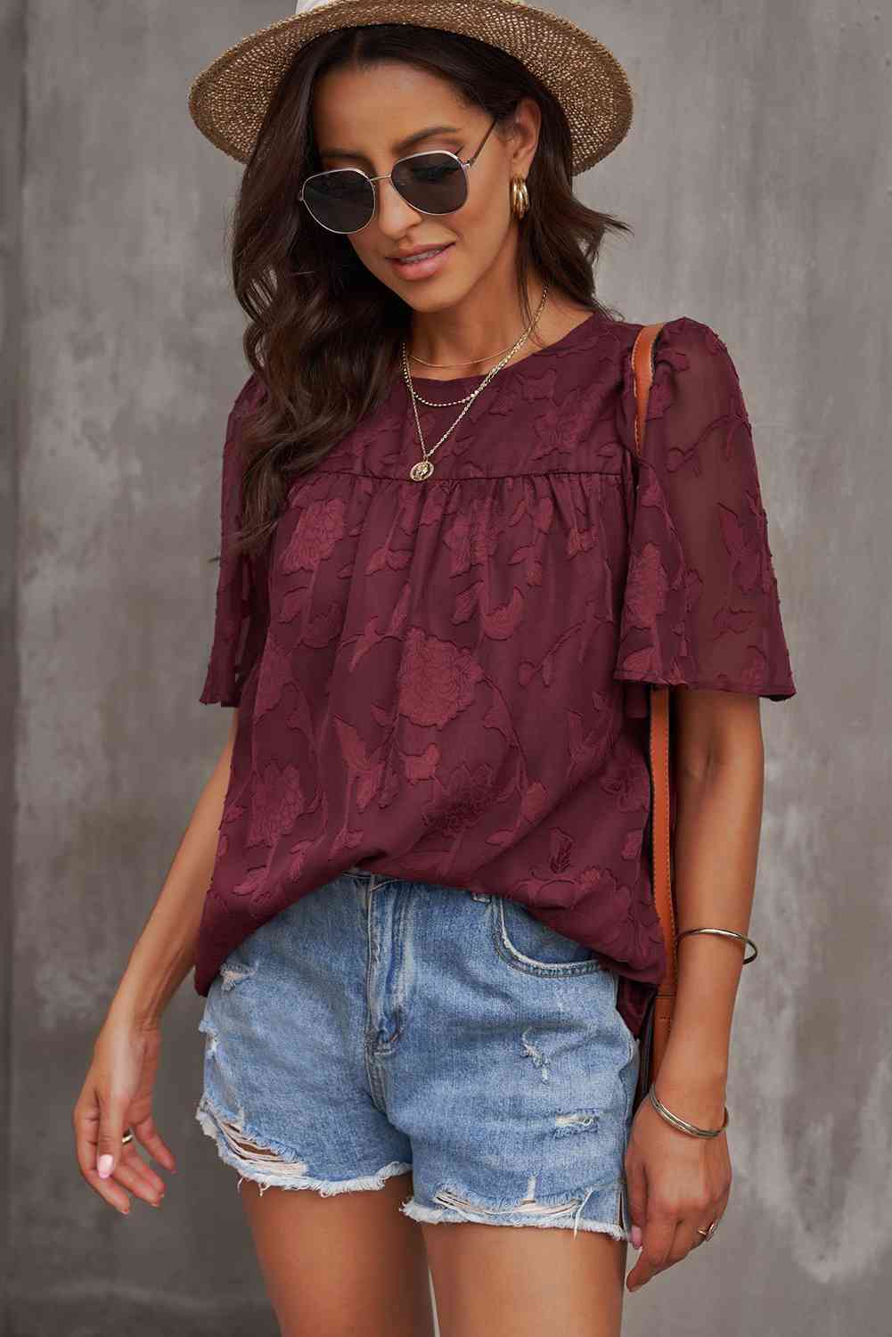 Vanessa Round Neck Puff Sleeve Blouse