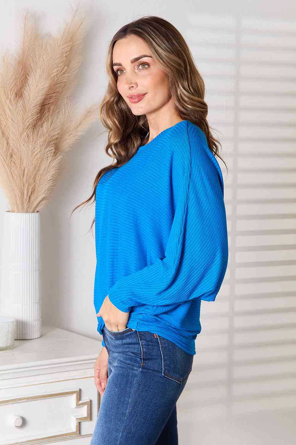 Payton Round Neck Batwing Sleeve Blouse
