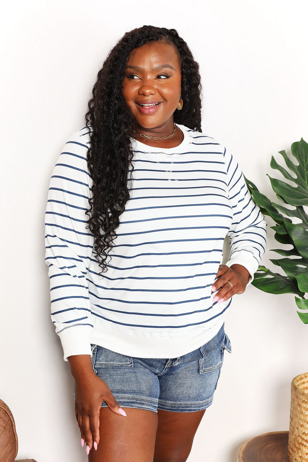 Venetian Striped Long Sleeve Top