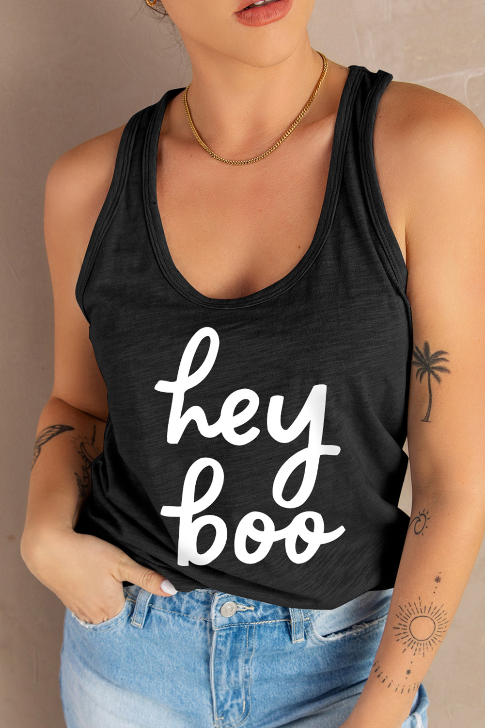 Hey Boo Graphic Tank Top