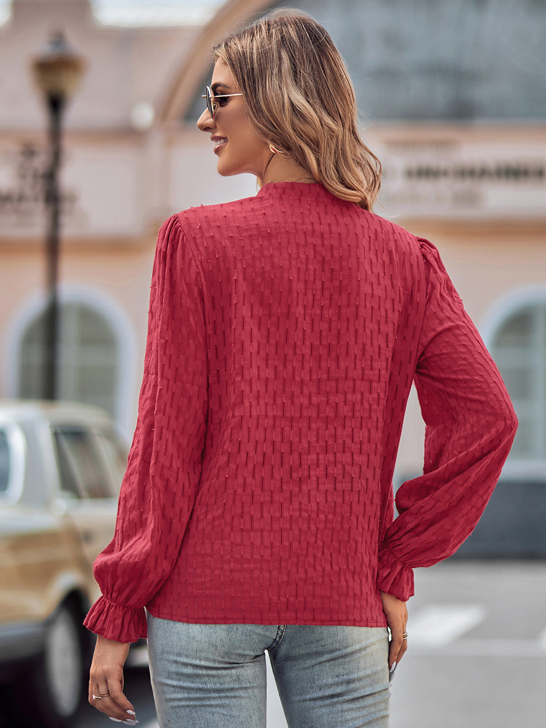 Taking Risks Flounce Sleeve Blouse