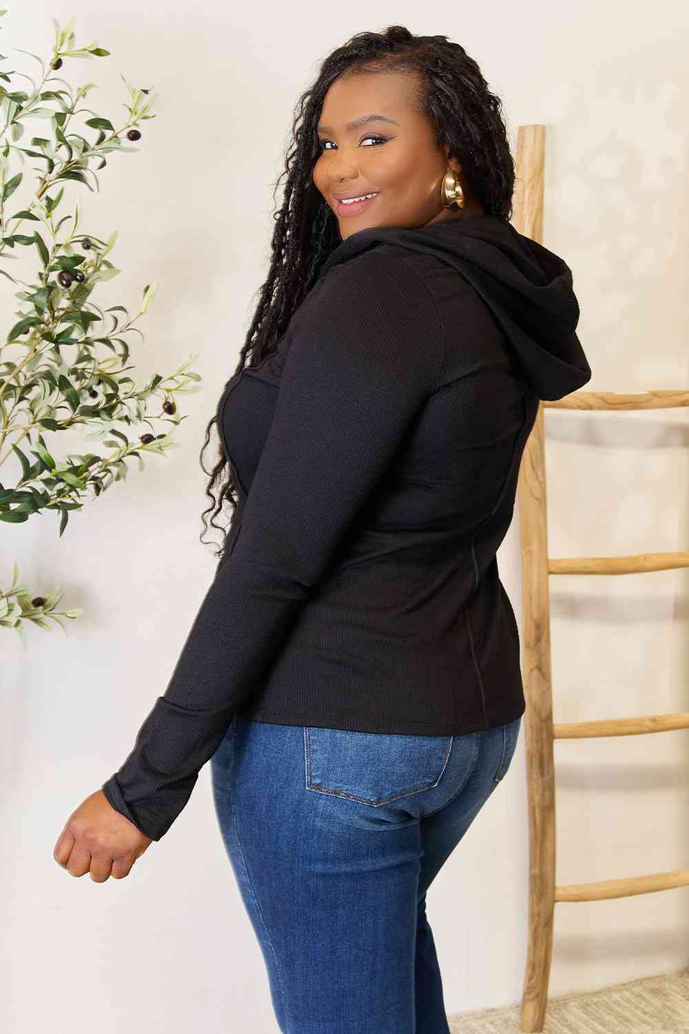 Teagan Exposed Seam Long Sleeve Hoodie