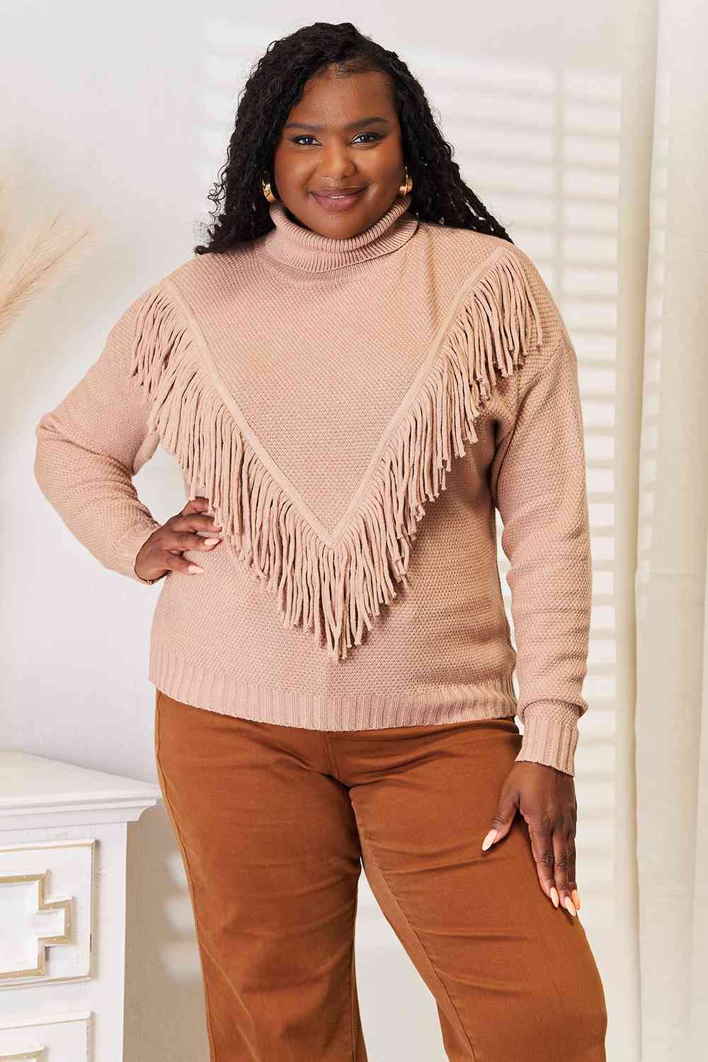 Timberlea Turtleneck Fringe Sweater