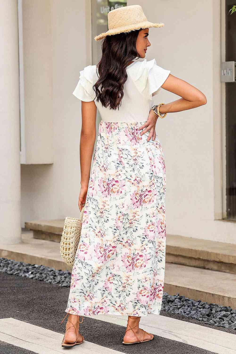 Monica Ruffled Short Sleeve Dress