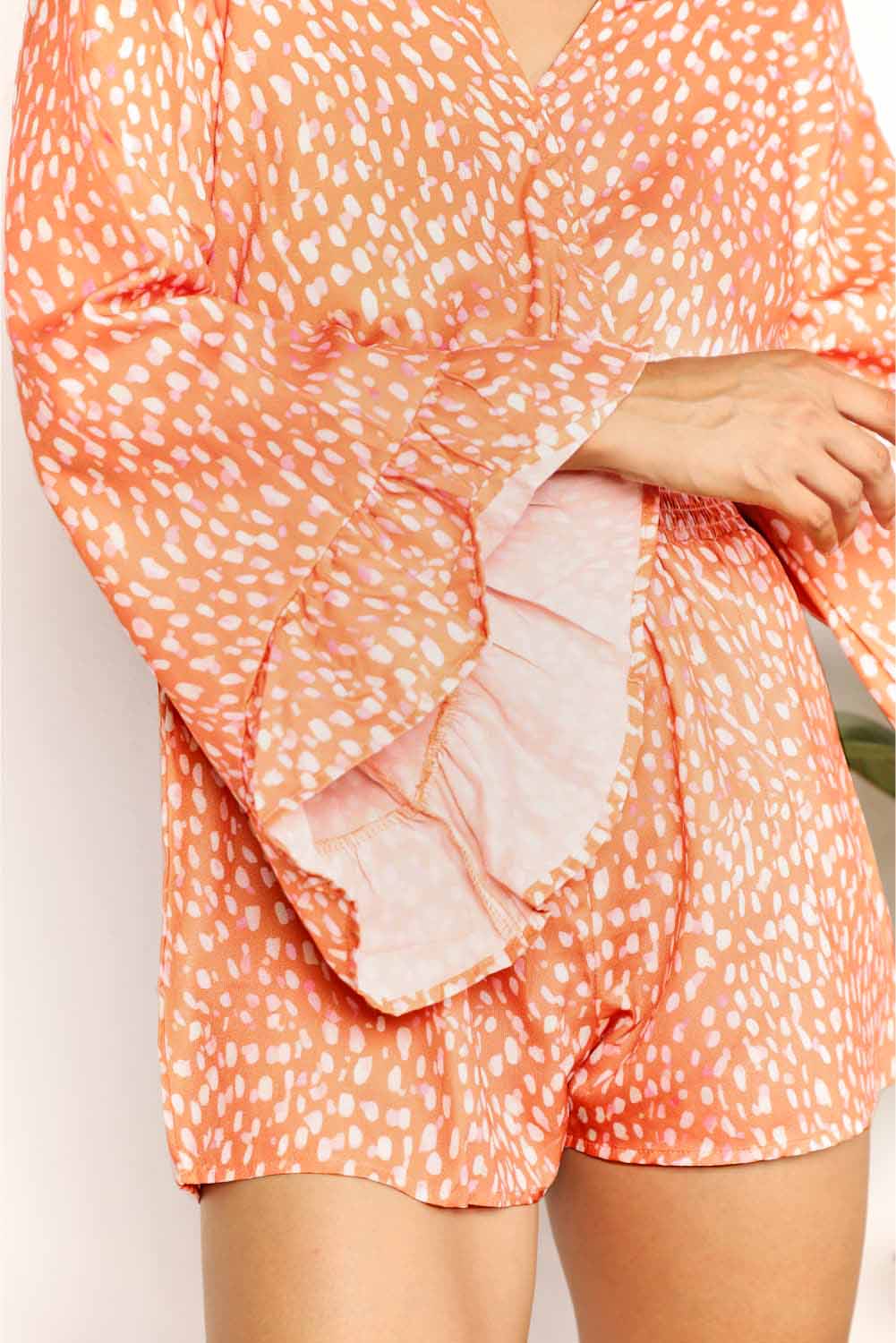 Jada Flare Sleeve Surplice Romper