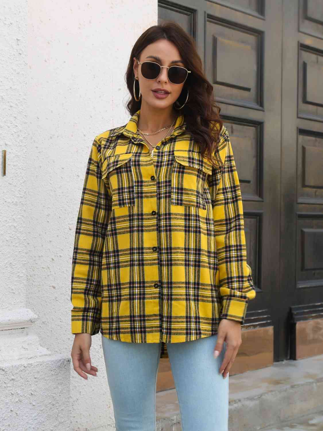 Nature Plaid Buttoned Shirt