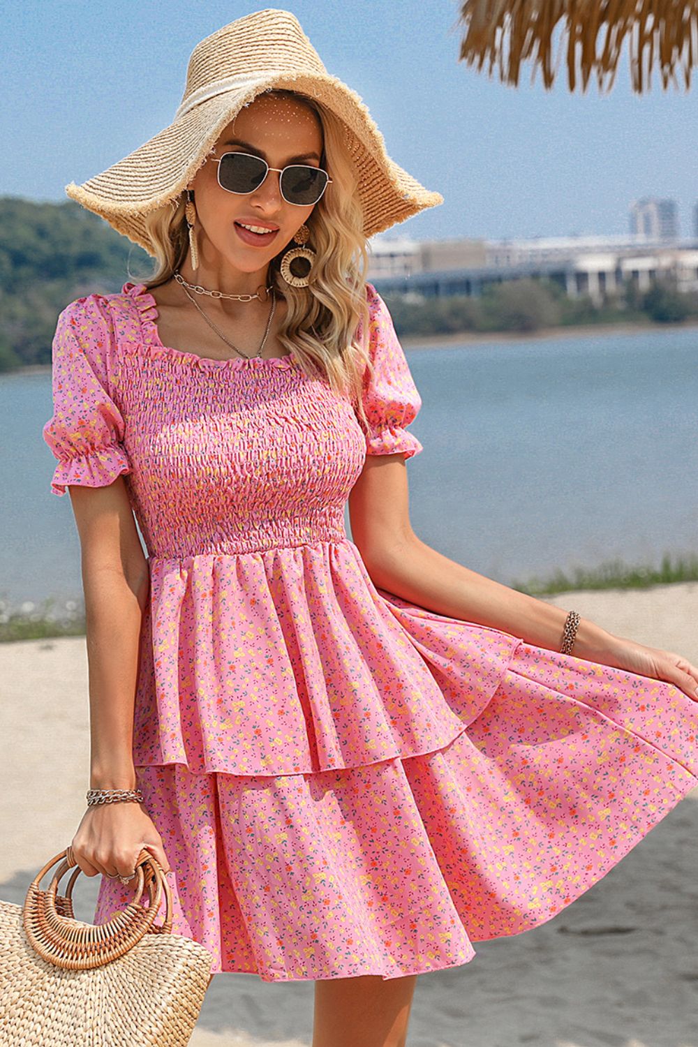 Vacation Time Ditsy Floral Mini Dress