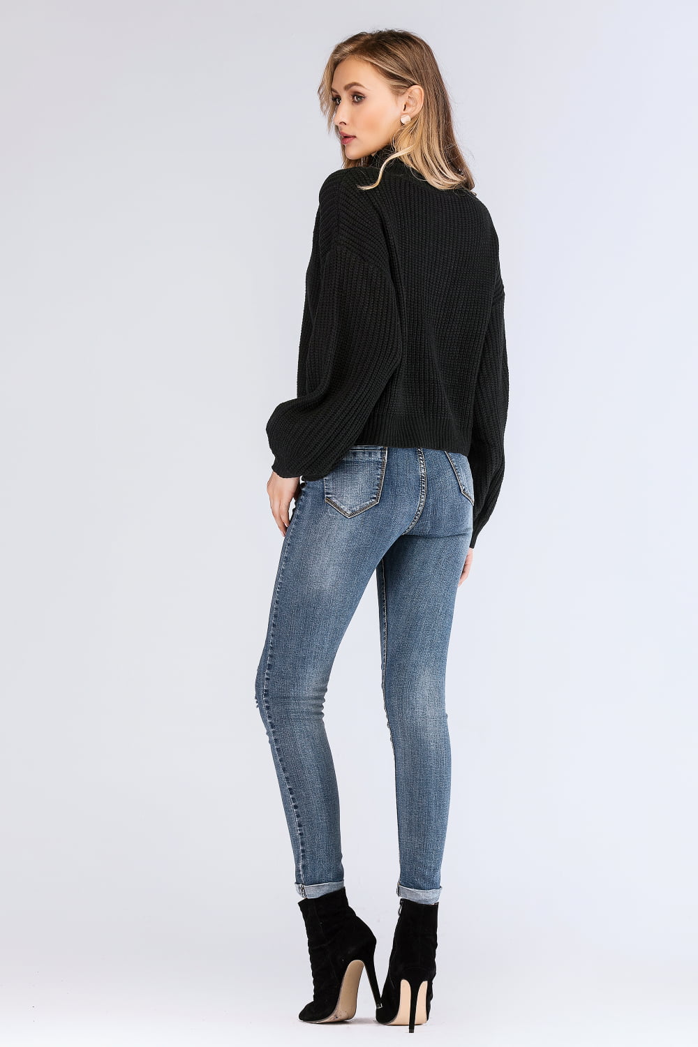 Style Session Turtleneck Rib-Knit Sweater