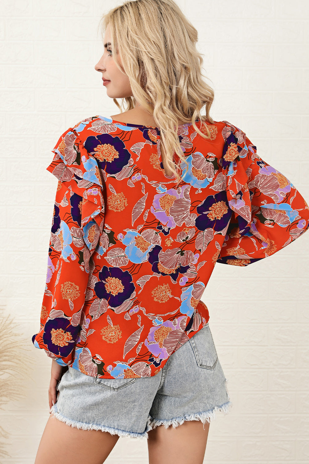 Paradiso Floral Ruffled Blouse