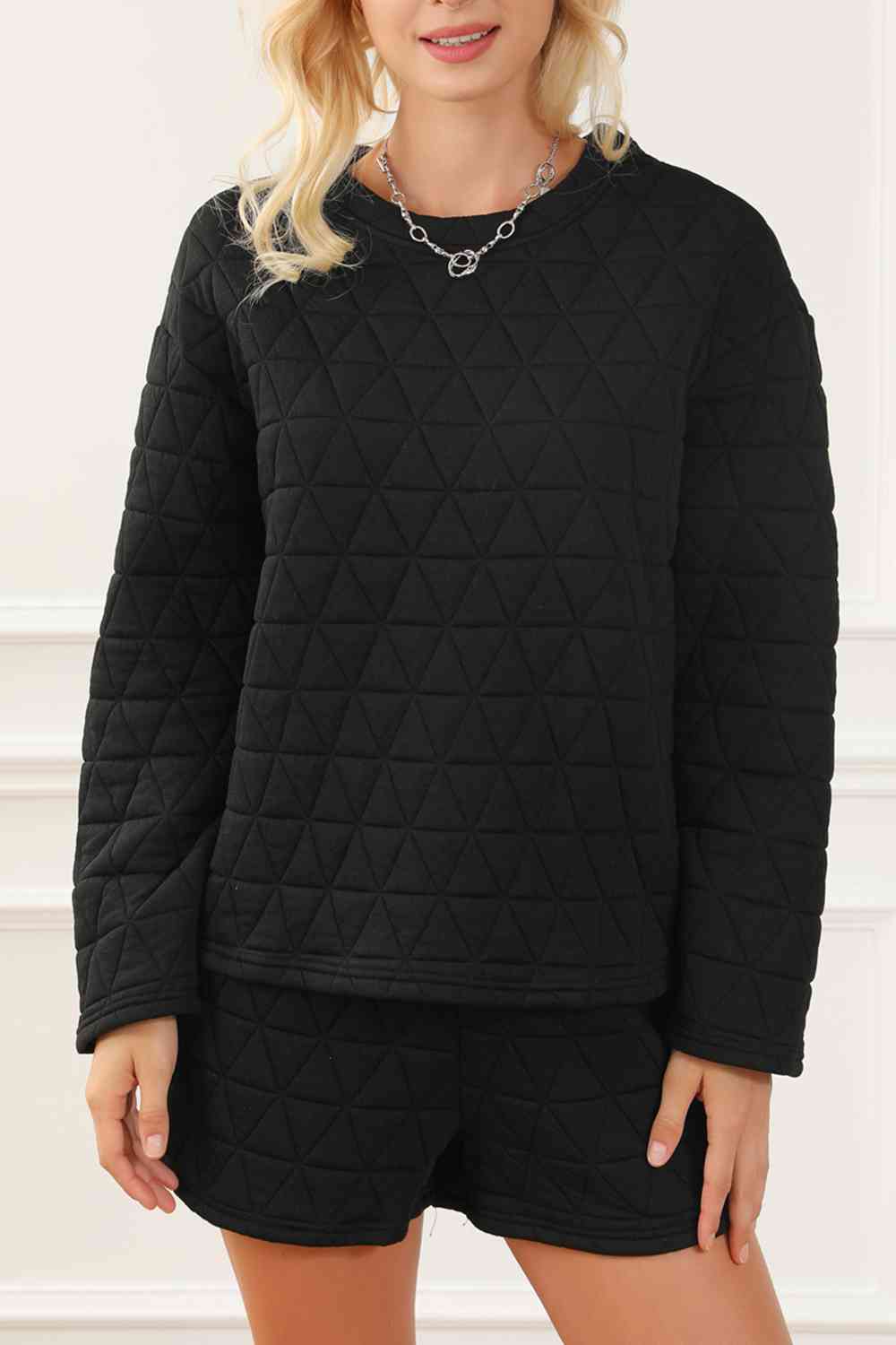 Kyra Long Sleeve Sweatshirt and Shorts Set