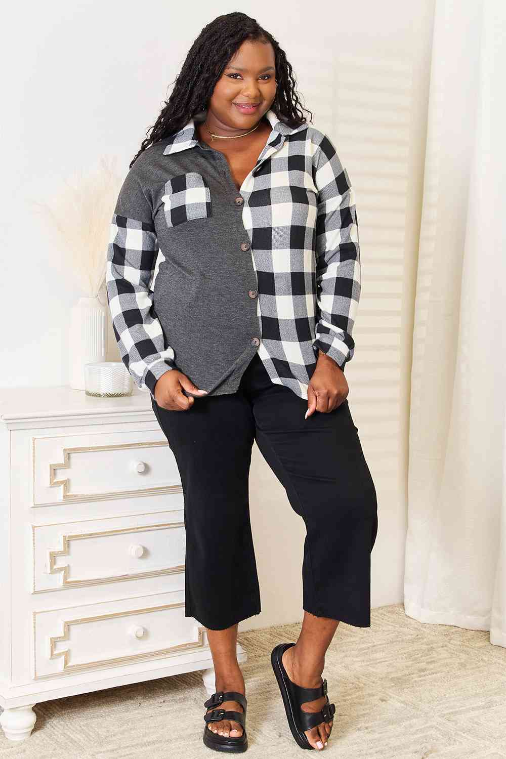 Gabriela Plaid Contrast Shacket