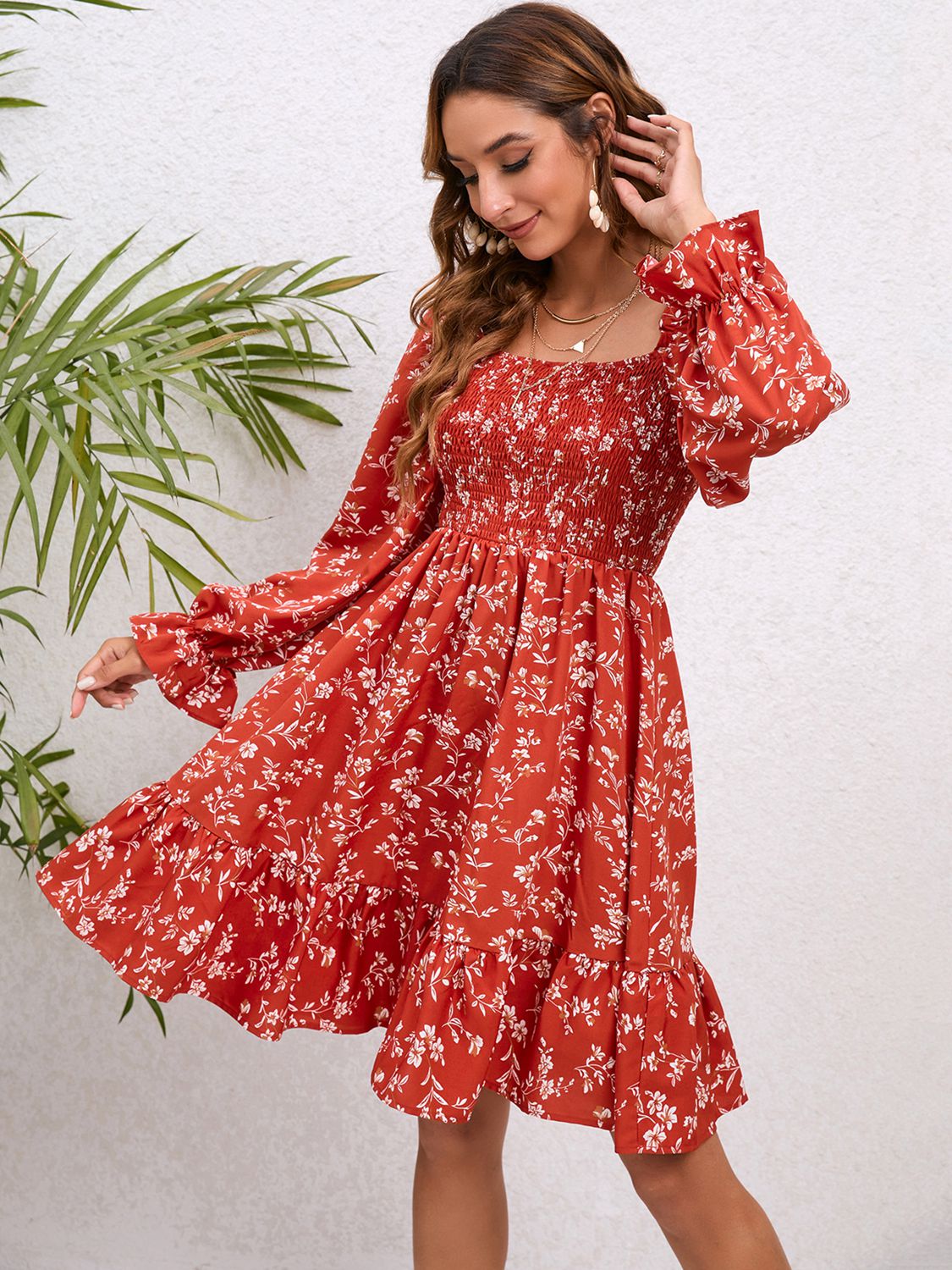 Inara Floral Smocked Mini Dress