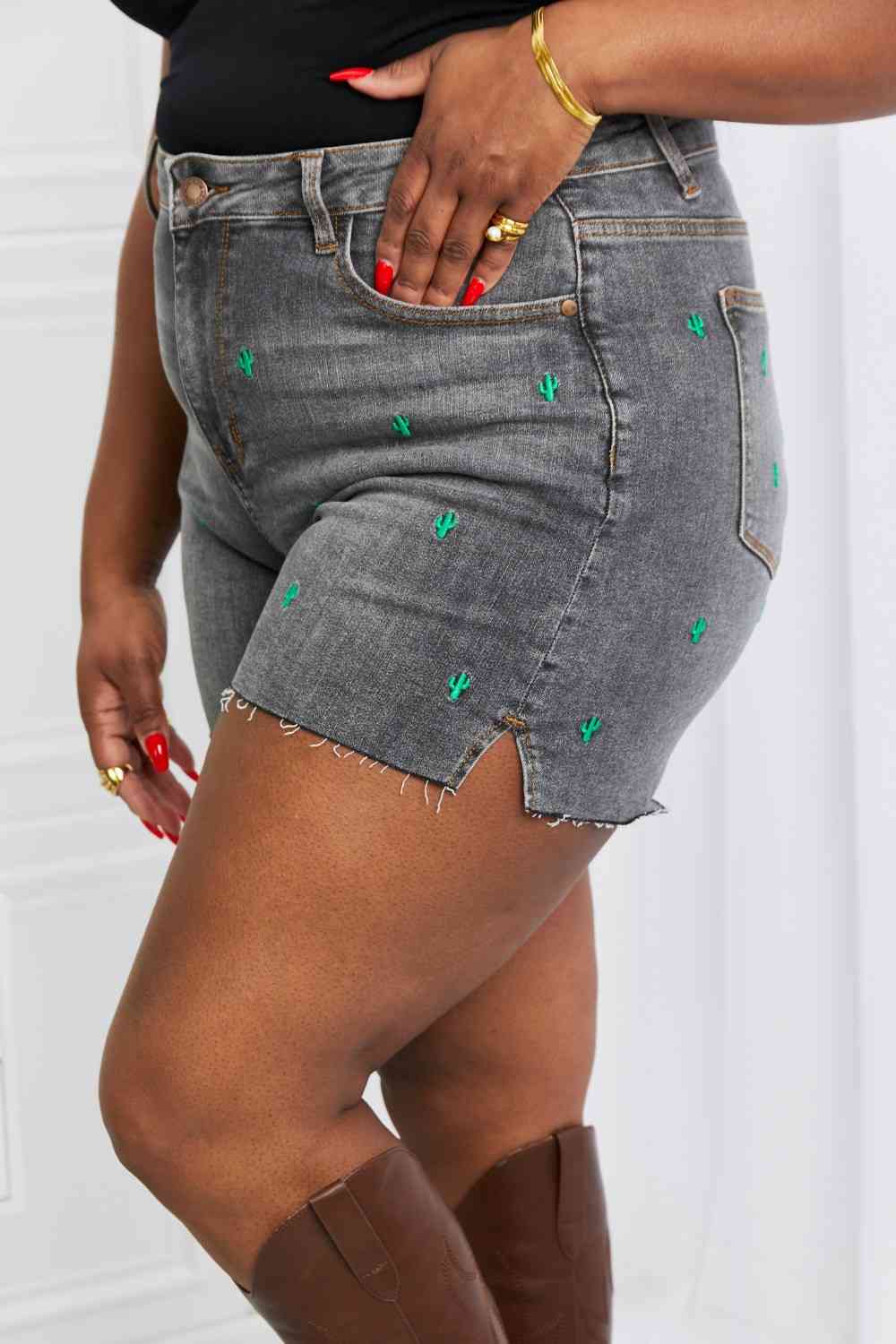 Cactus Raw Hem Denim Shorts