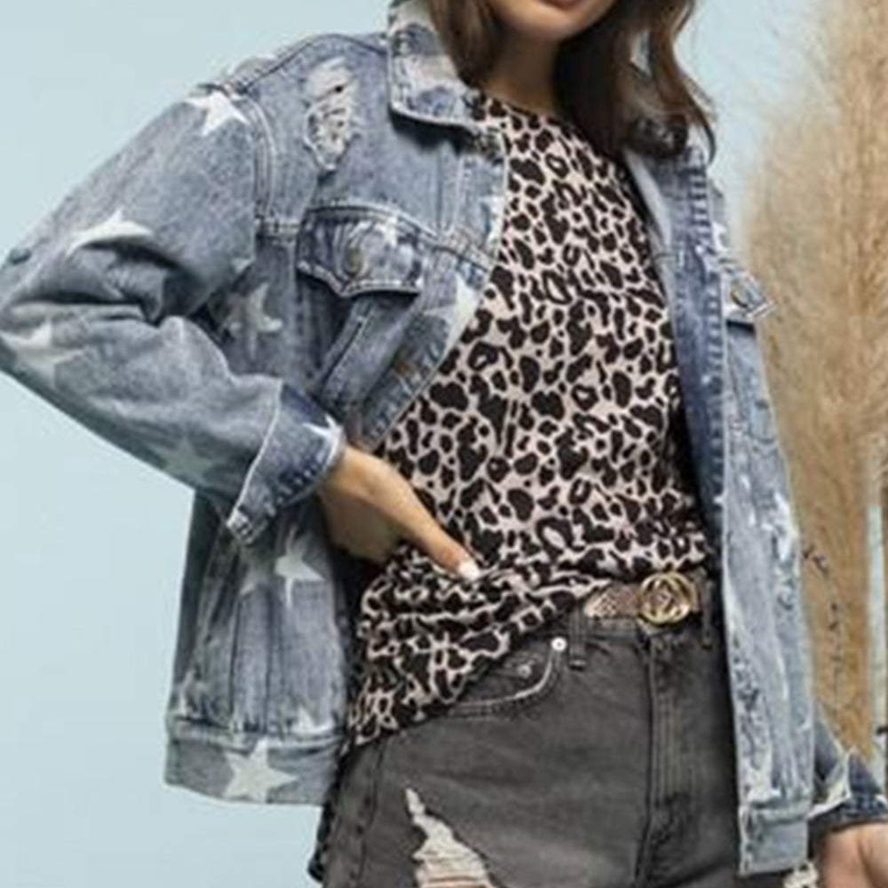 Chasing The Stars Distressed Denim Shacket