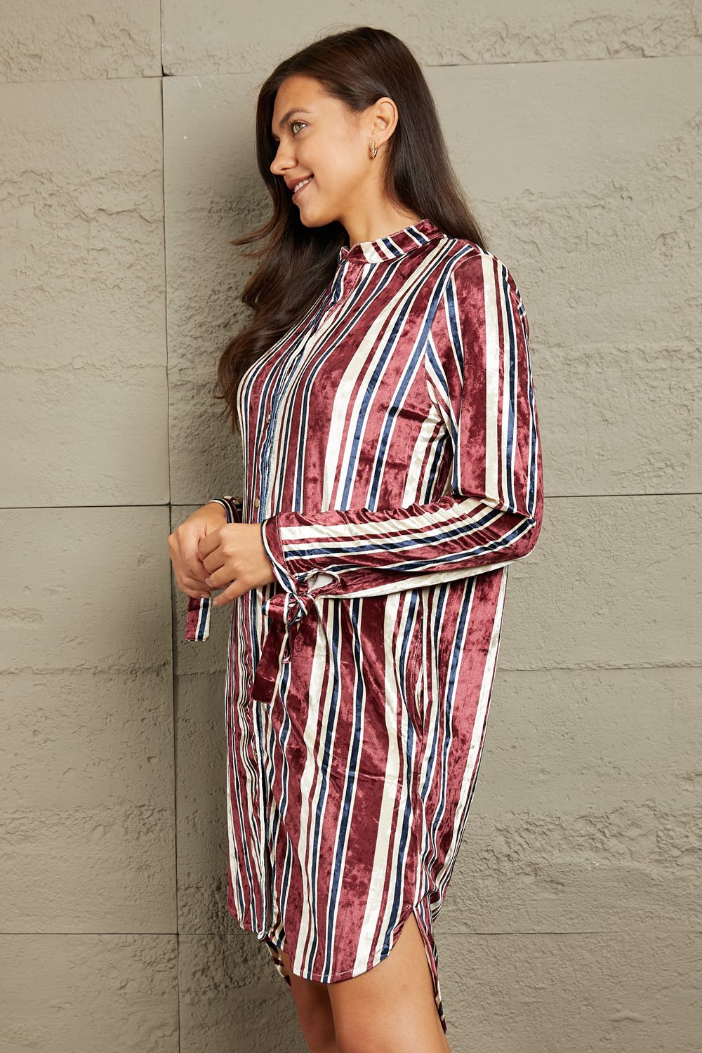 Marissa Velvet Striped Mini Dress