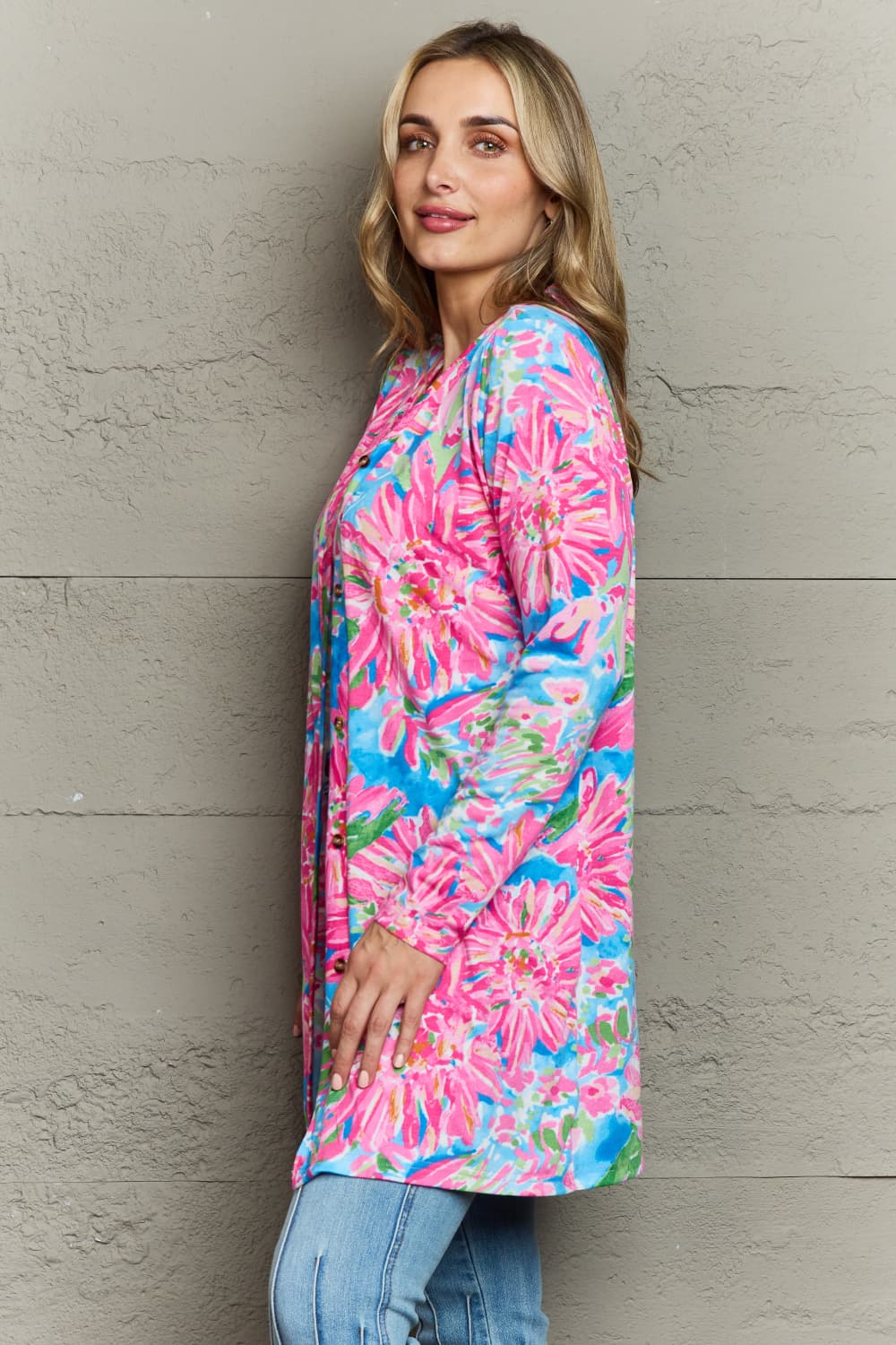 Flourish Floral Open Front Cardigan