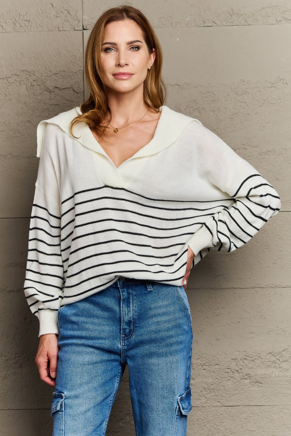 Make Me Smile Striped Knit Top