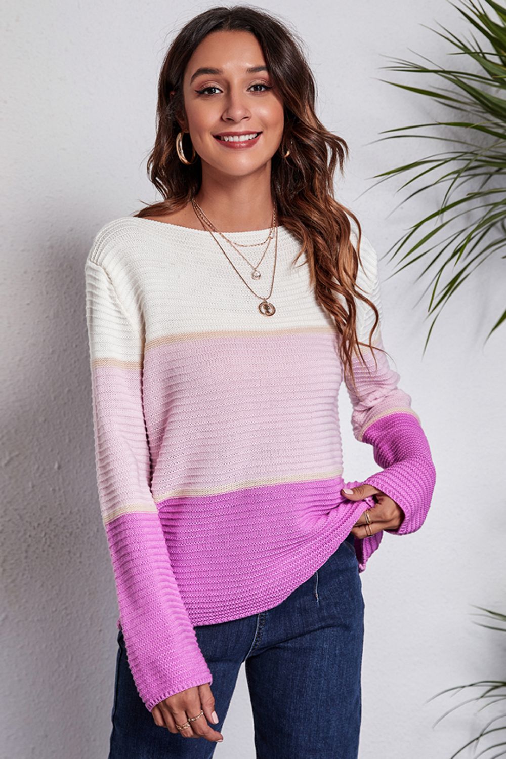 Very Curious Color Block Sweater