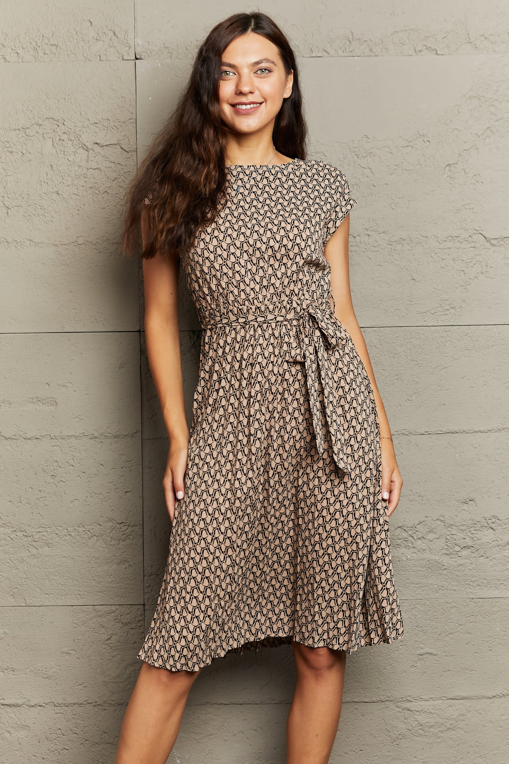 Exquisite Taste Tie Waist Midi Dress