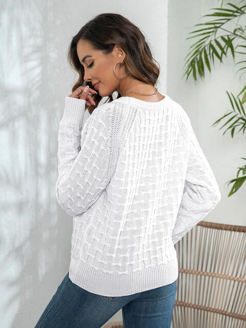 Amalia Decorative Button Long Sleeve Sweater