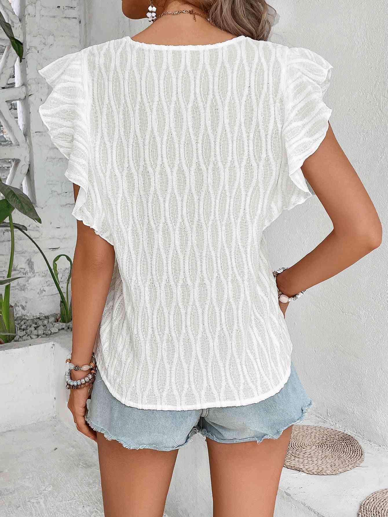 Mykonos V-Neck Butterfly Sleeve Top