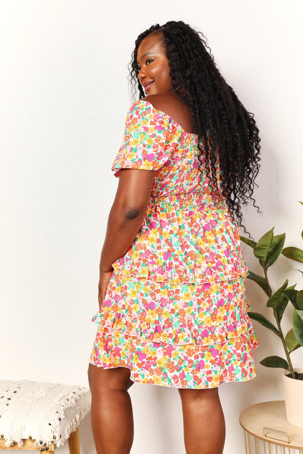Selene Smocked Floral Mini Dress