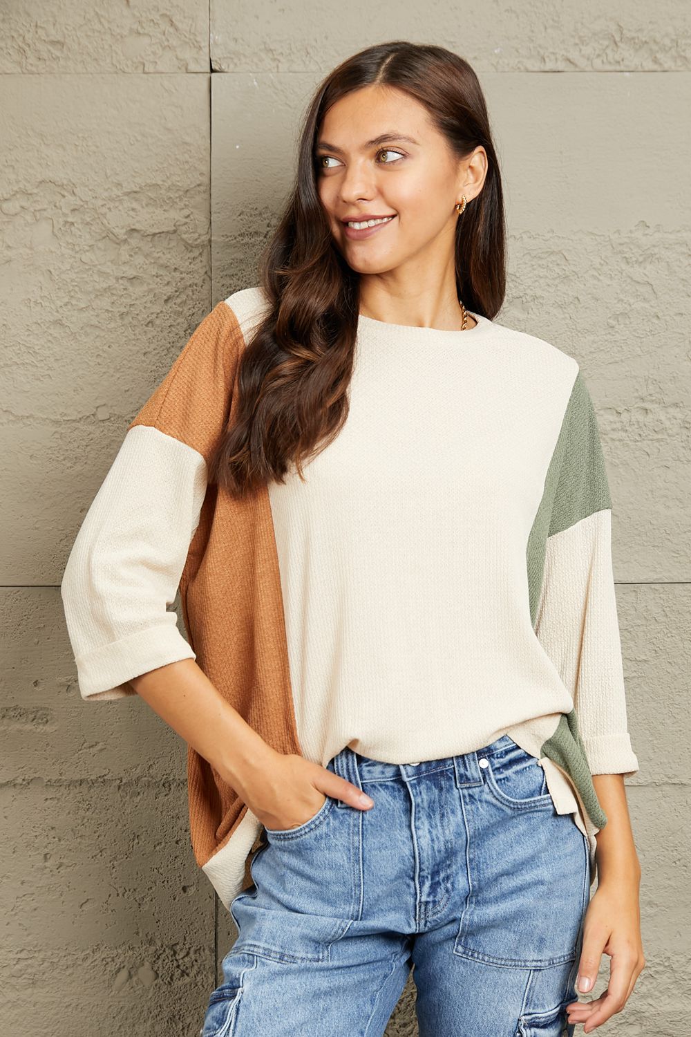 Flaunt It Tri-Color Blouse