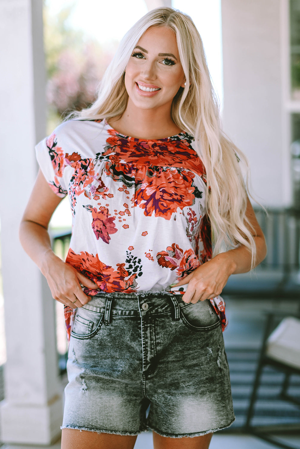 Jesse Floral Short Sleeve Top