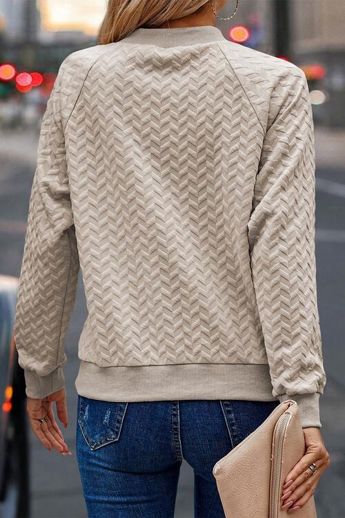 Layla Textured Long Sleeve Sweatshirt