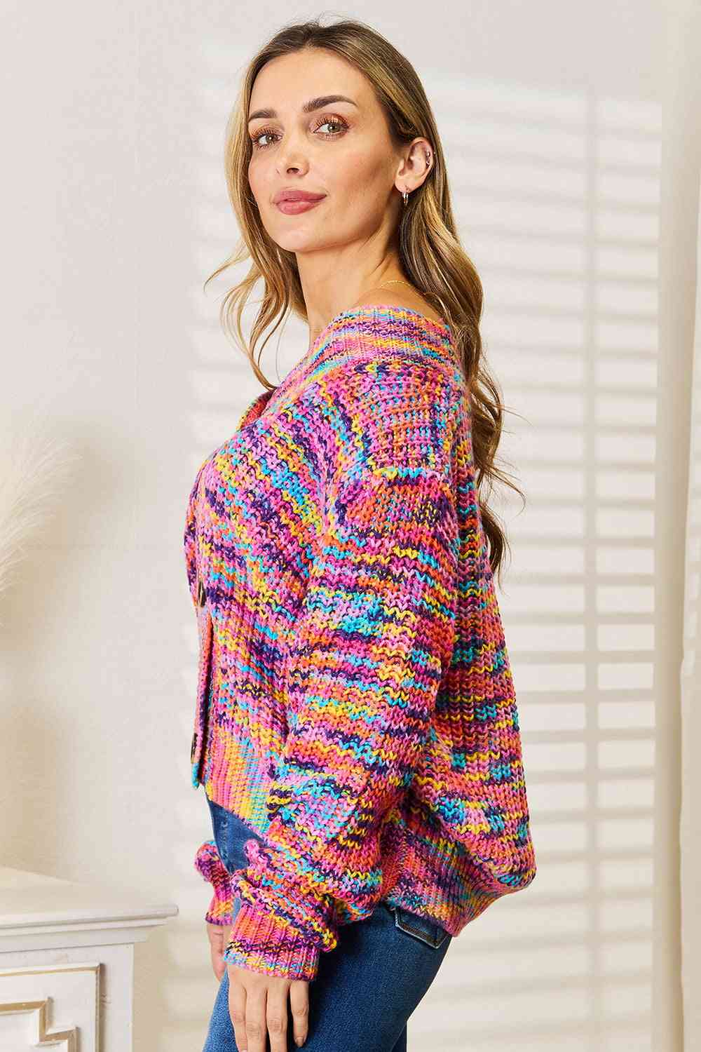 Colorful V-Neck Cardigan