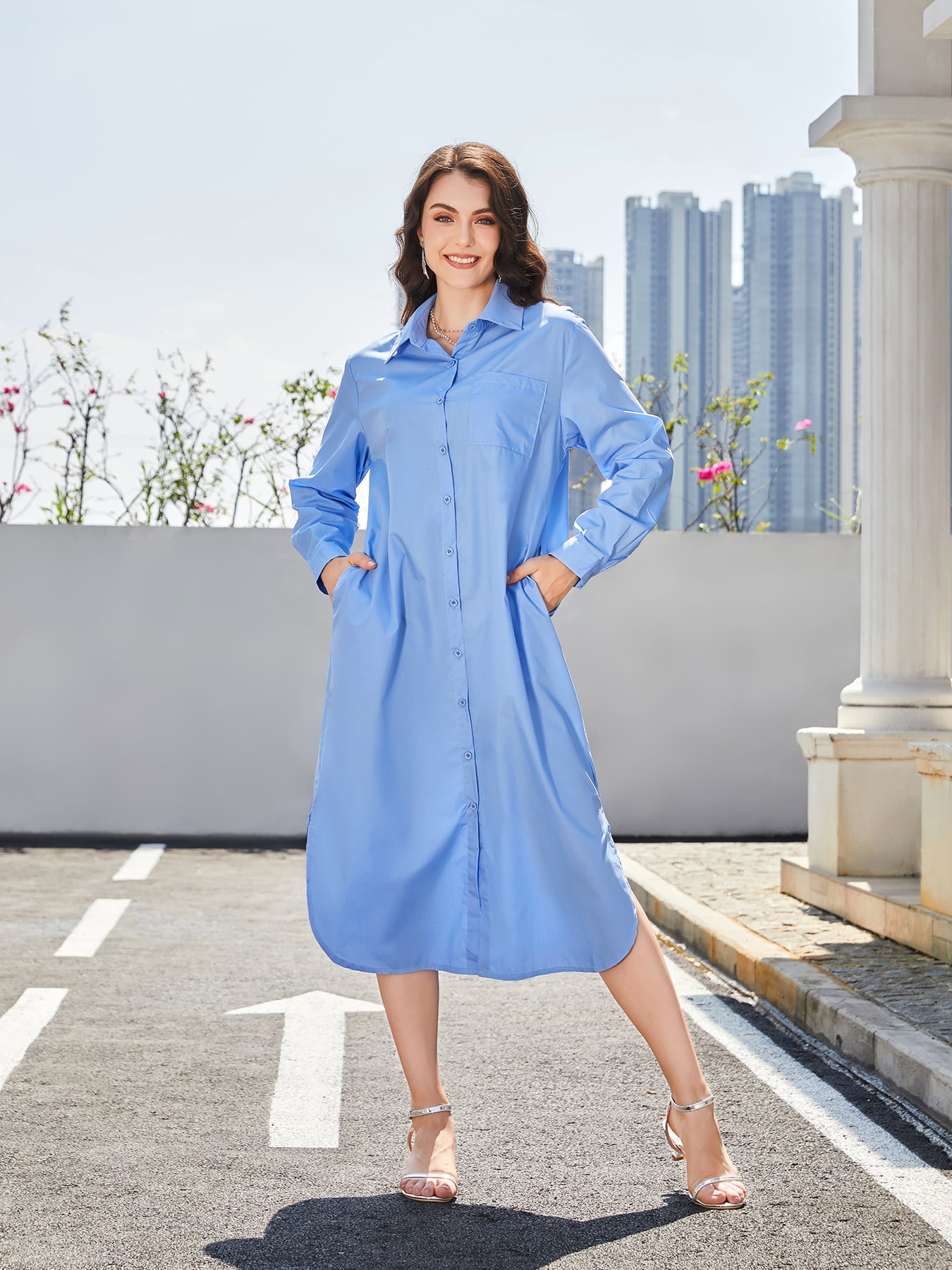 Casual Weekend Midi Shirt Dress