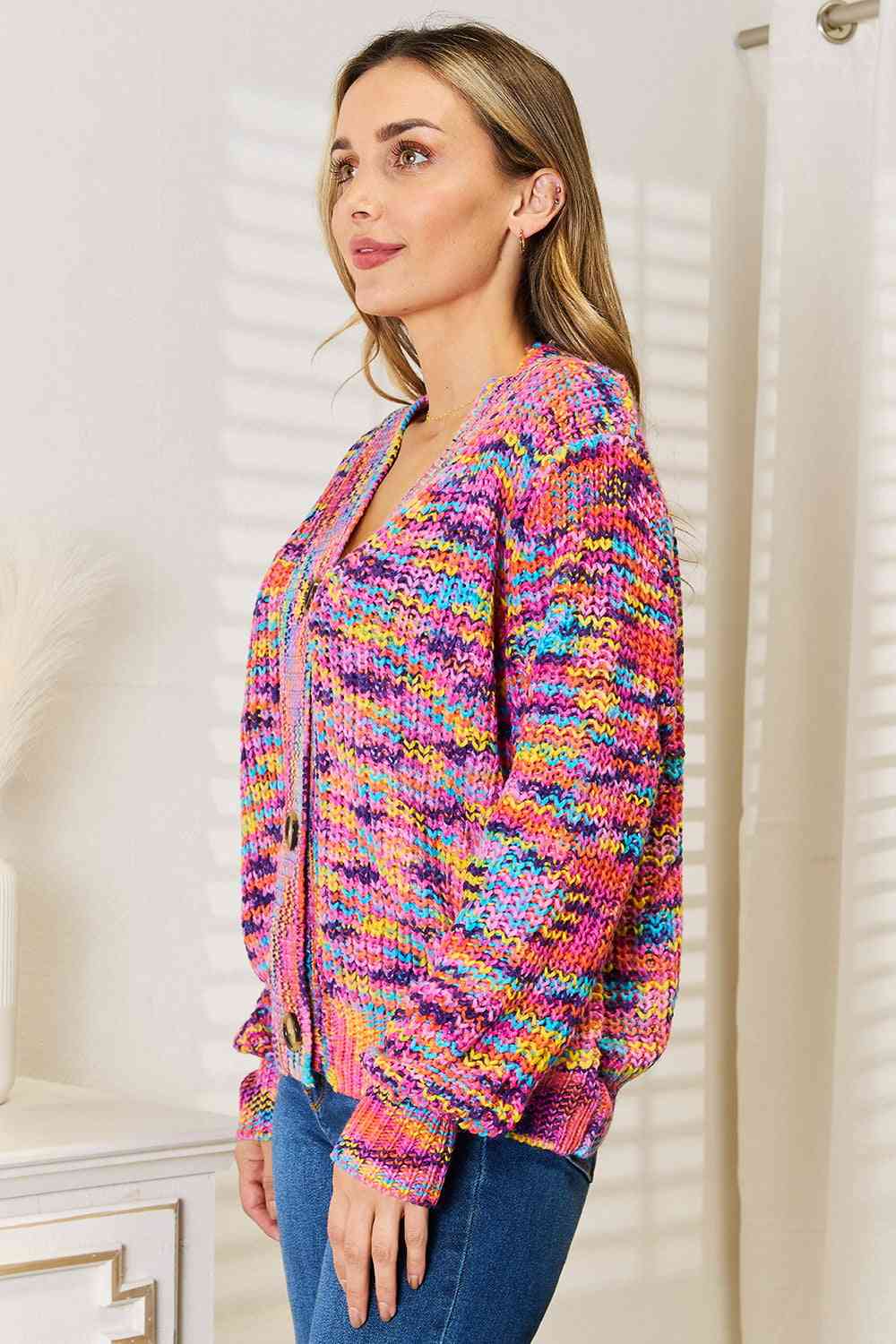 Colorful V-Neck Cardigan