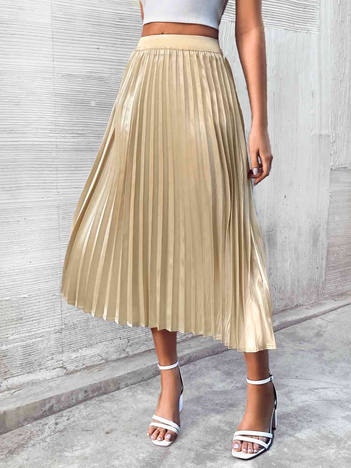 Amber Pleated Midi Skirt Britney