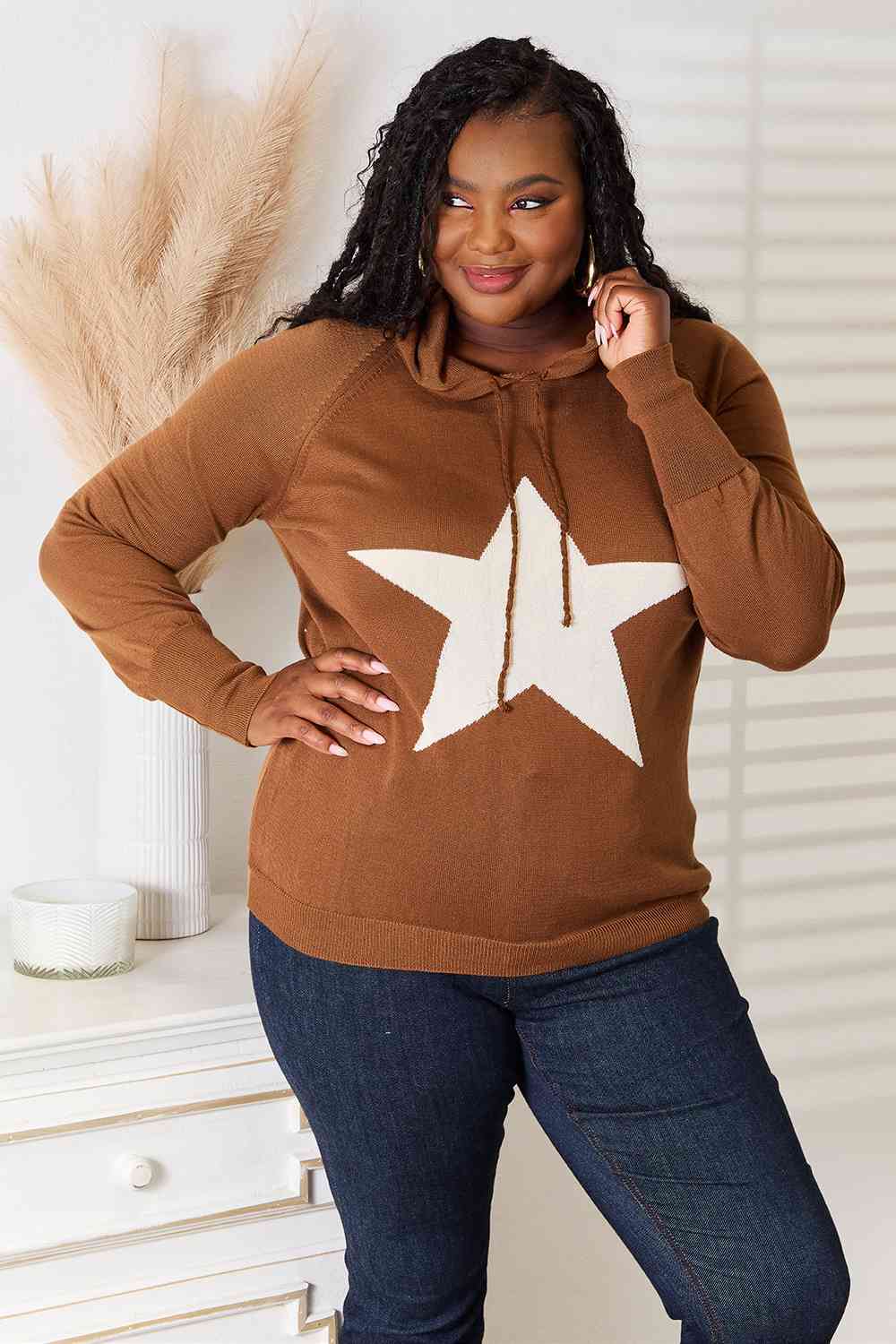 Eyes On The Star Graphic Hooded Sweater
