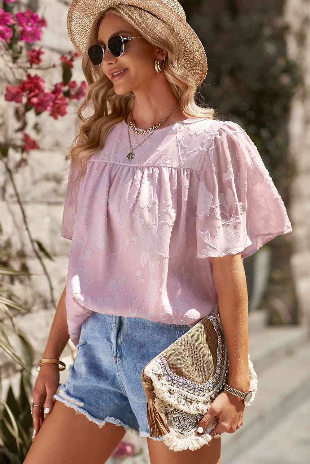 Vanessa Round Neck Puff Sleeve Blouse
