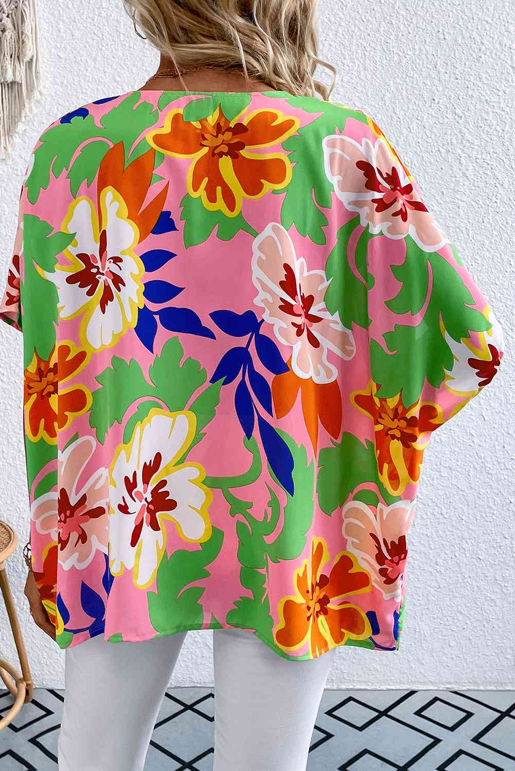 Haven Floral V-Neck Raglan Sleeve Blouse