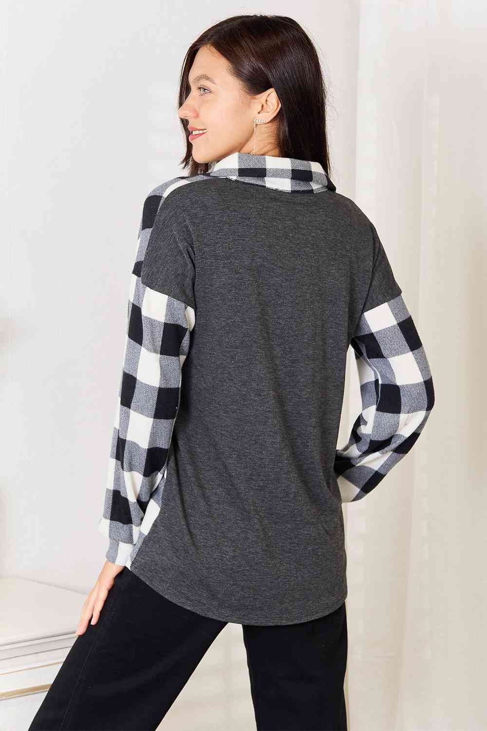 Gabriela Plaid Contrast Shacket