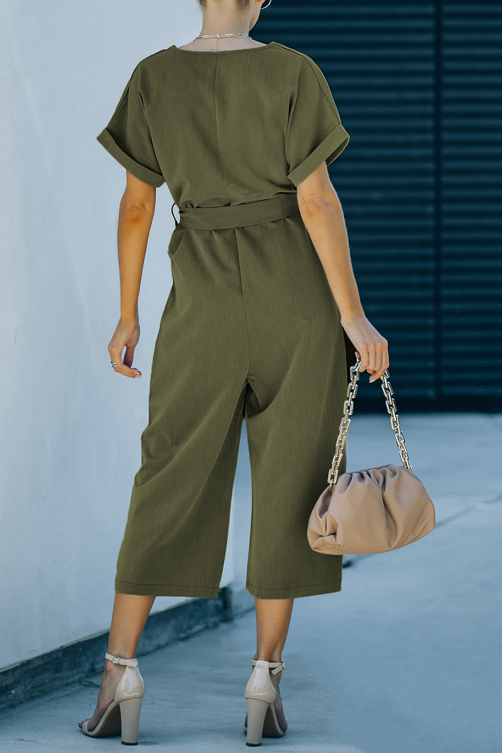 Lizette Tie-Waist Cropped Jumpsuit