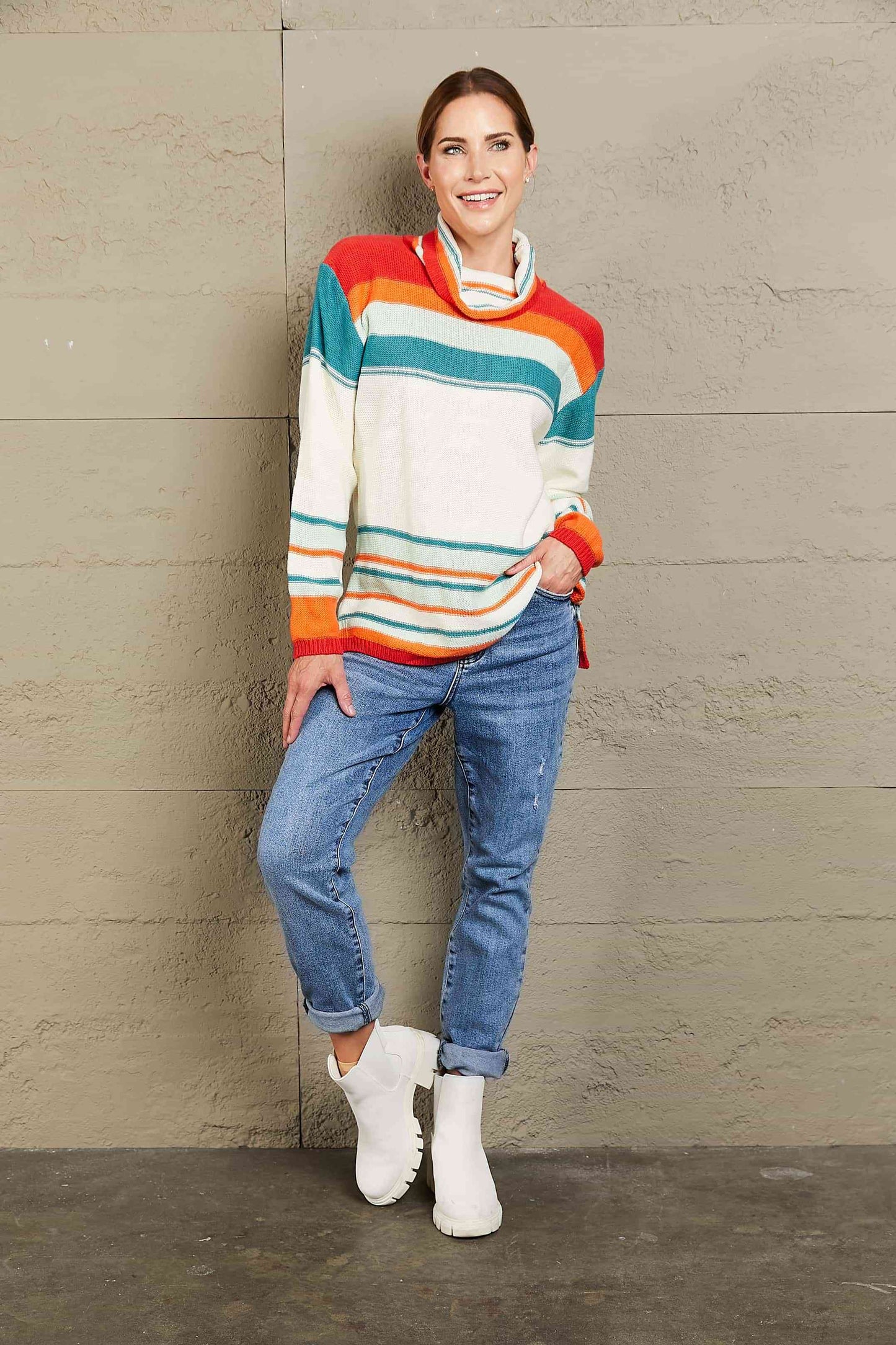 Casey Striped Turtleneck Sweater