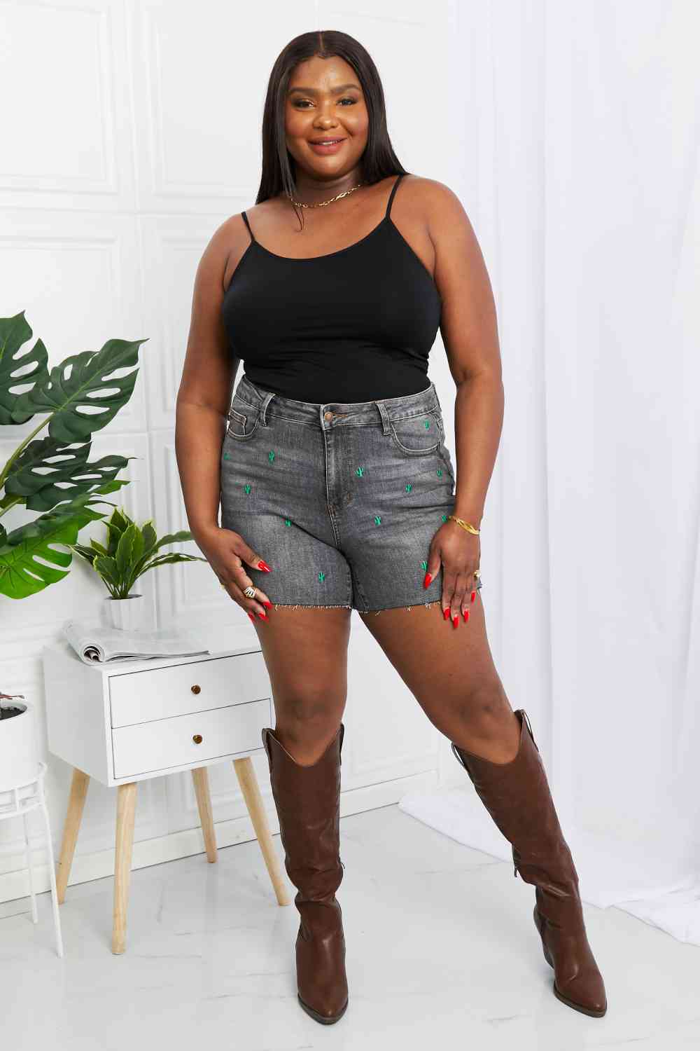 Cactus Raw Hem Denim Shorts