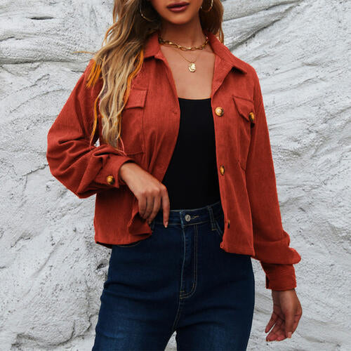 Liana Collared Neck Button Front Jacket