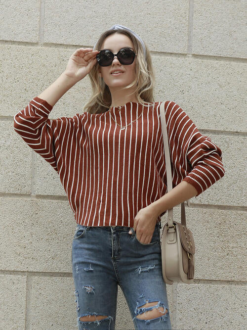 Aleah Striped Long Sleeve Sweater
