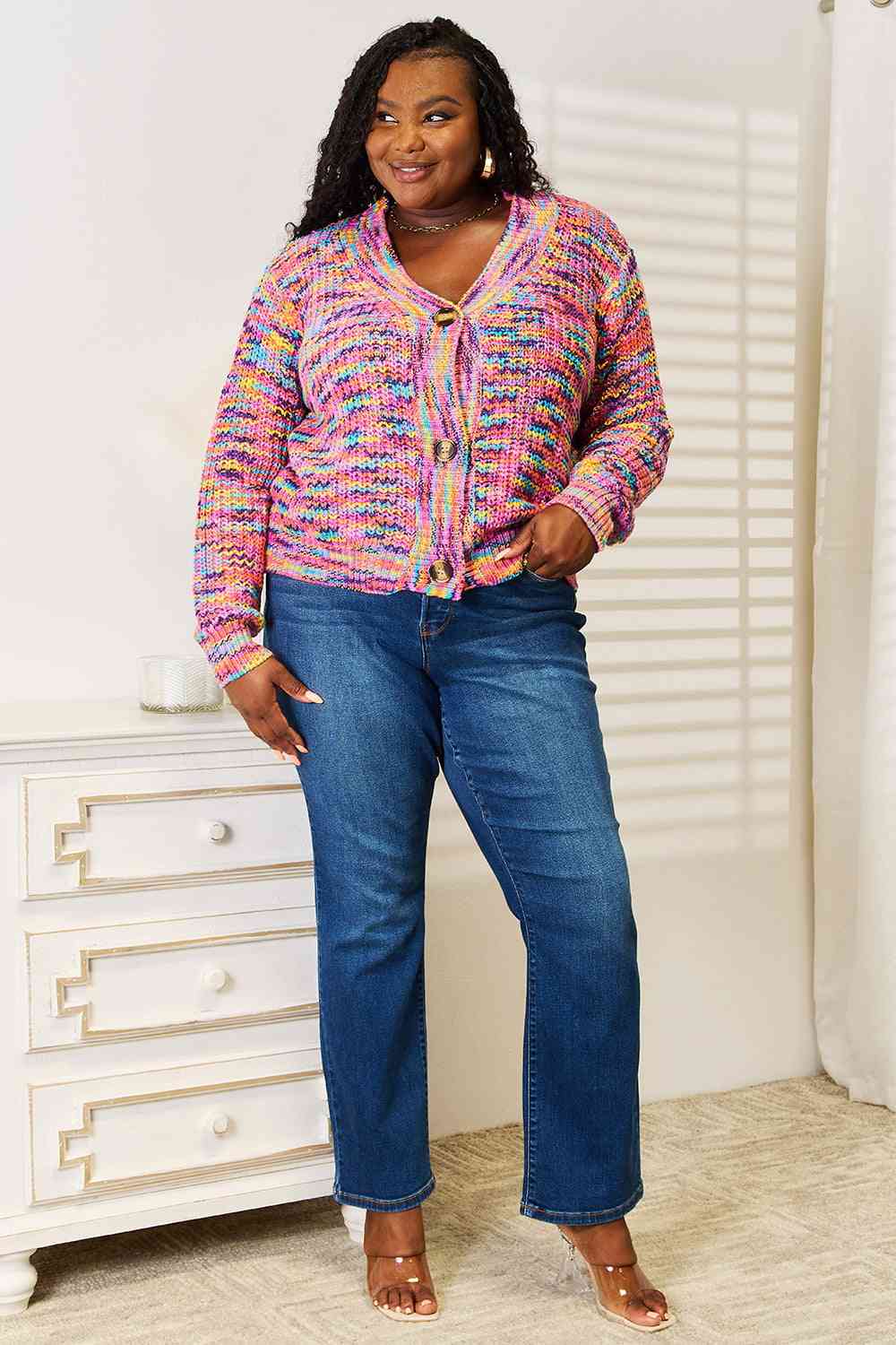 Colorful V-Neck Cardigan