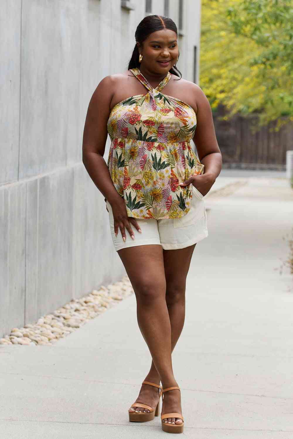 Bloom With Me Floral Halter Top