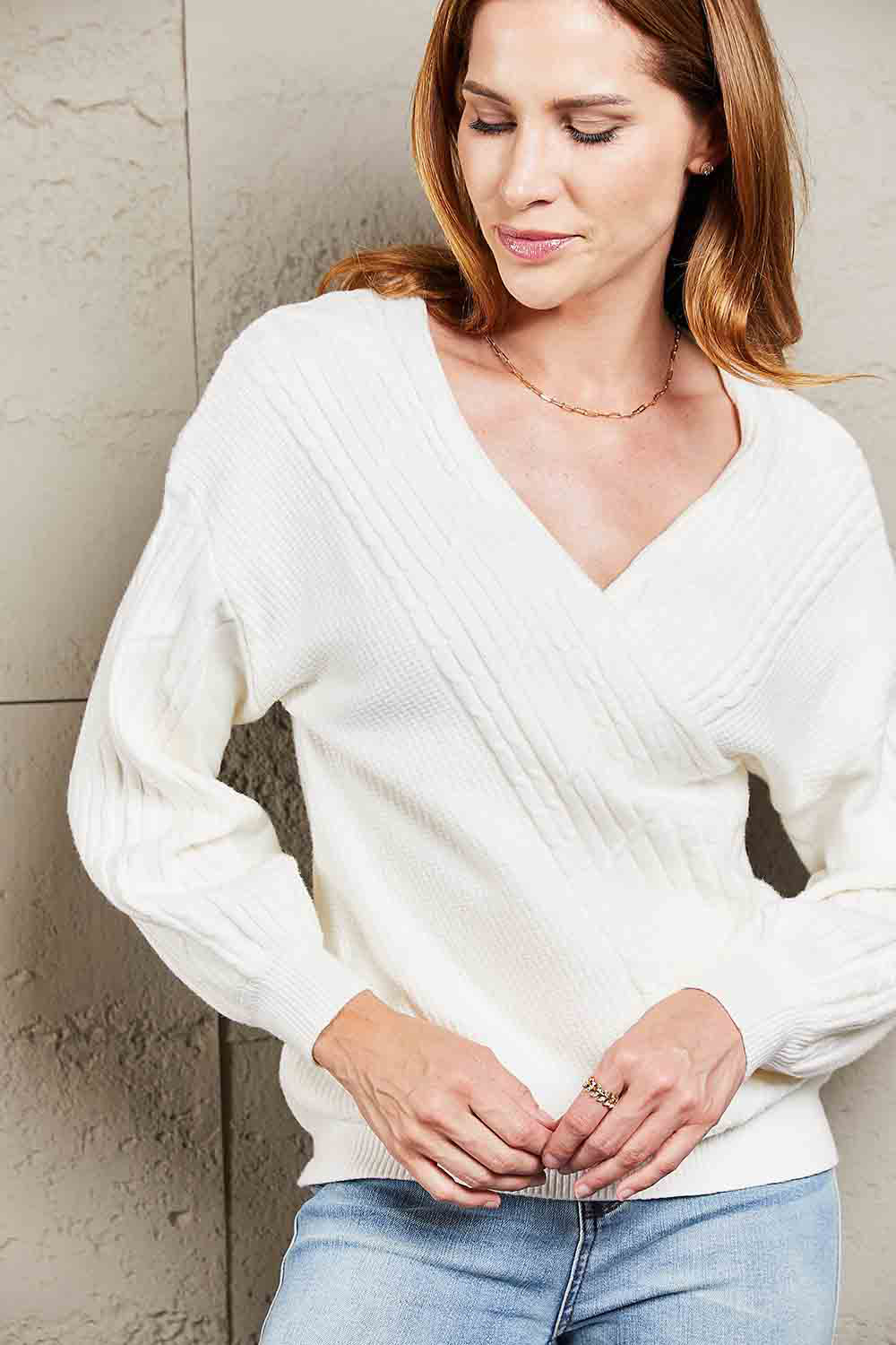 Heavenly Ribbed V-Neck Sweater