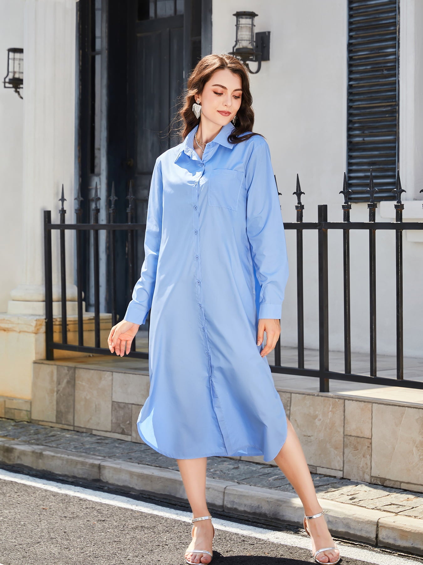 Casual Weekend Midi Shirt Dress