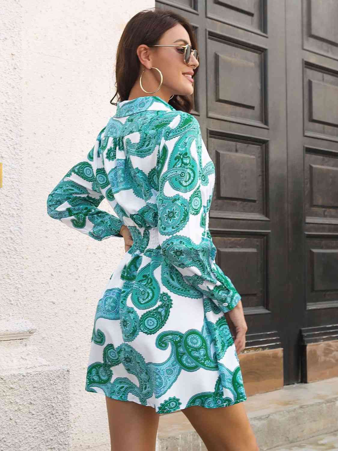 Debra Paisley Smocked Dress