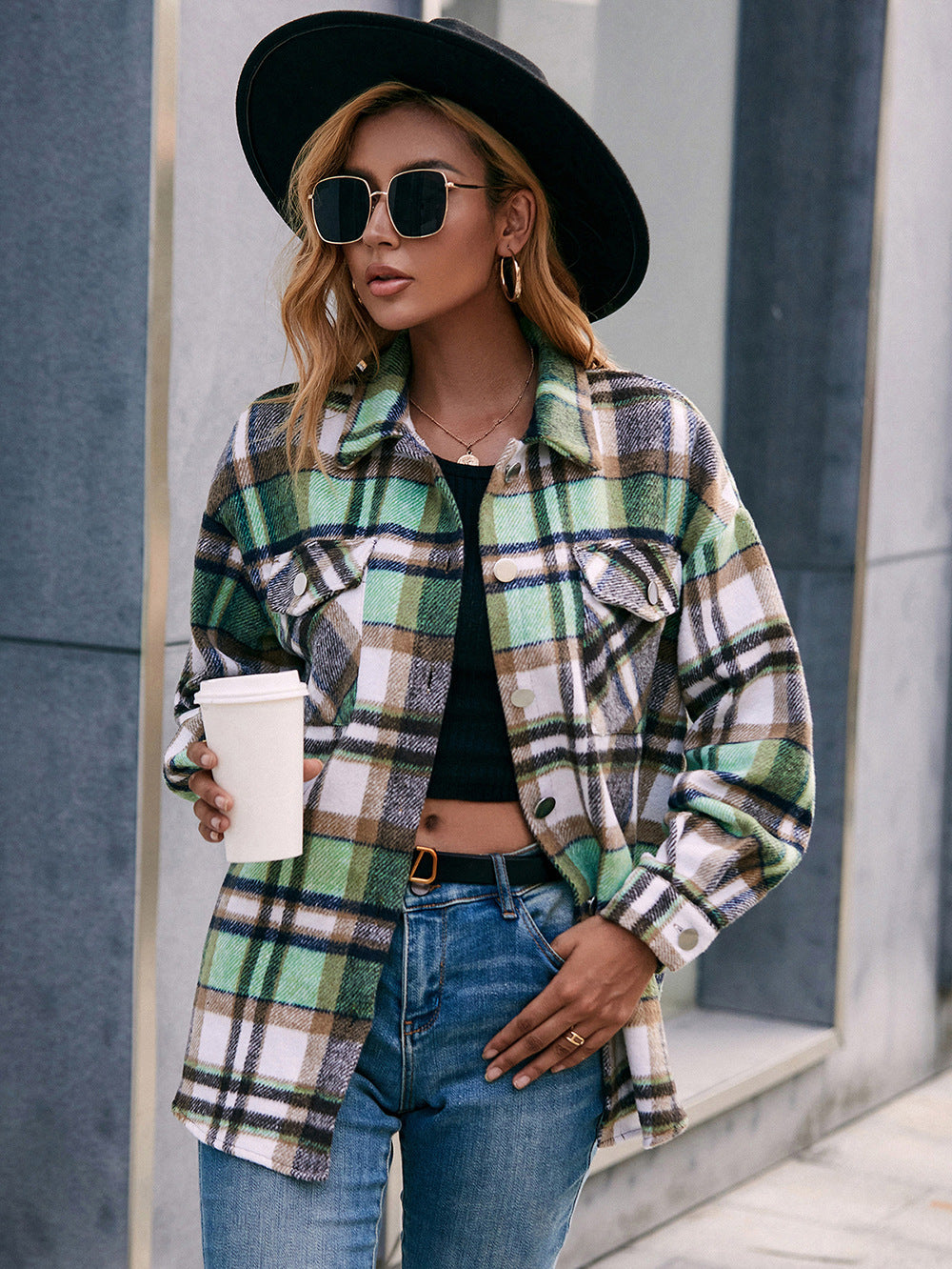 Meet You Outside Plaid Shacket
